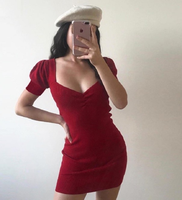 Dames mini jurk rood