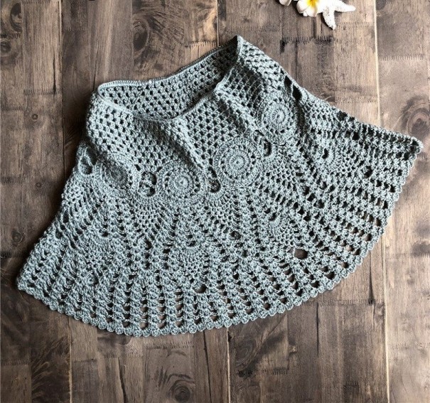 Dames minirok met kant groen S