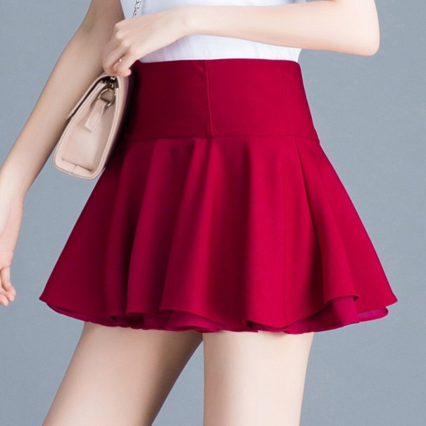 Dames minirok met ruches rood M