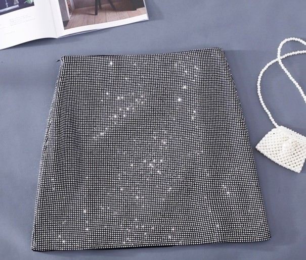 Dames minirok met strass steentjes XS 1