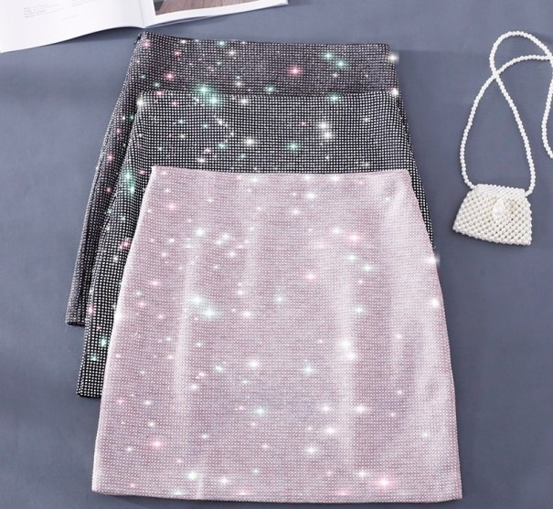 Dames minirok met strass steentjes