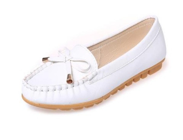 Dames mocassins met strik wit 35