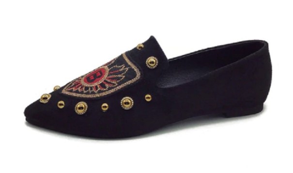 Dames mocassins met wapenschildprint J1133 kaki 36
