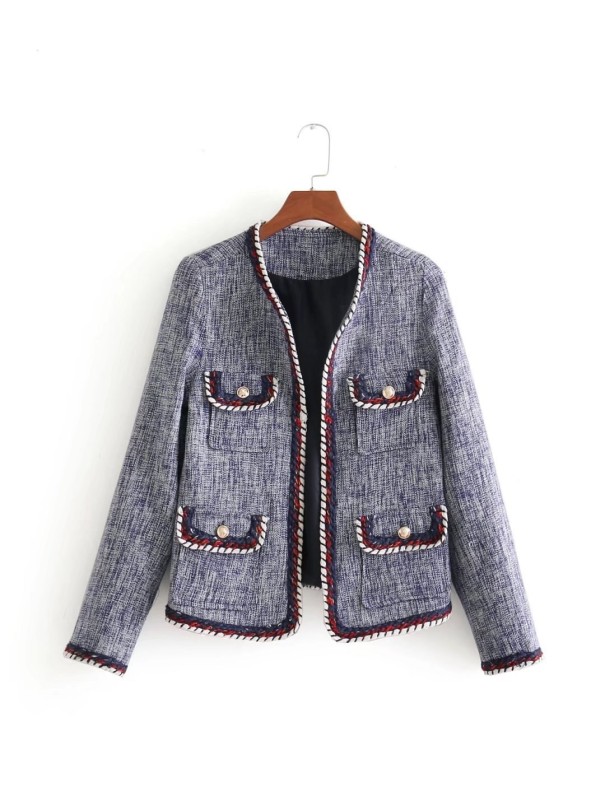 Dames moderne jas met zakken XS