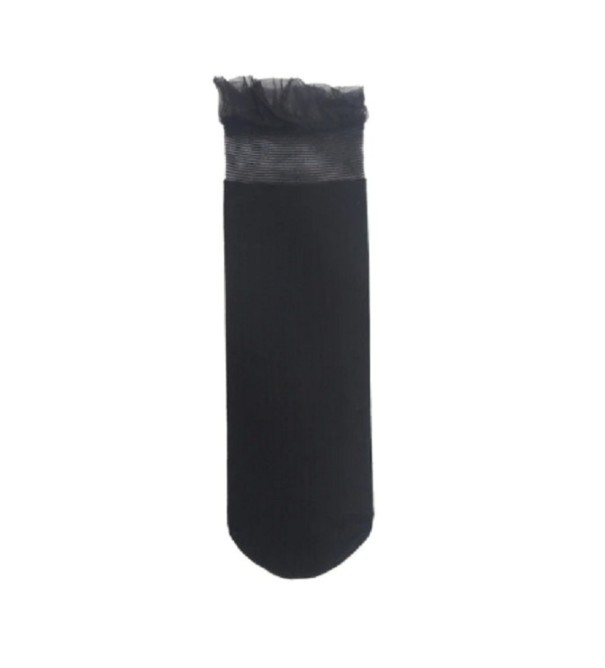Dames nylon sokken met ruches donkergrijs