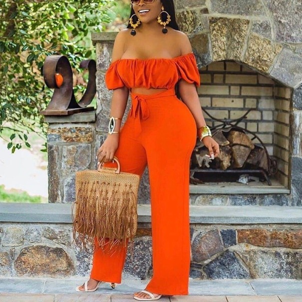 Dames off-shoulder jumpsuit B826