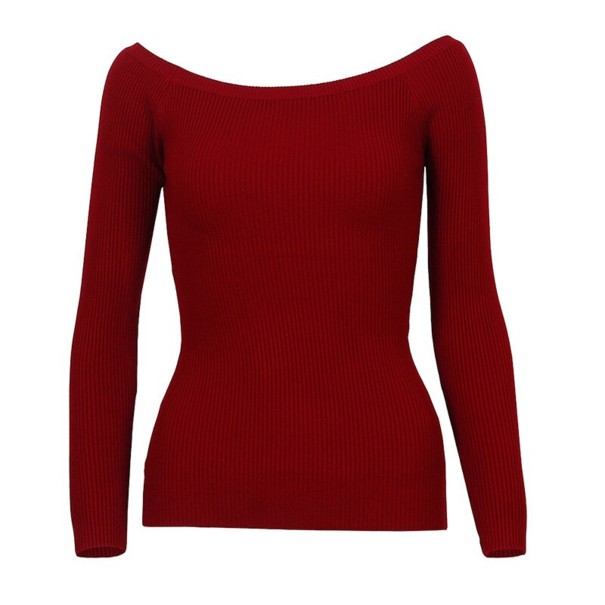 Dames off-shoulder trui donkerrood