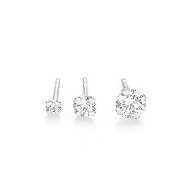 Dames oorbellen 3 stuks zilver