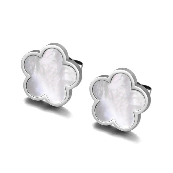 Dames oorbellen bloemen H762 zilver