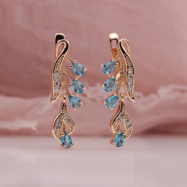 Dames oorbellen G232 blauw