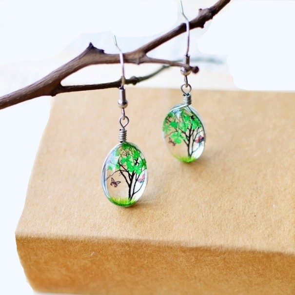 Dames oorbellen G820 groen