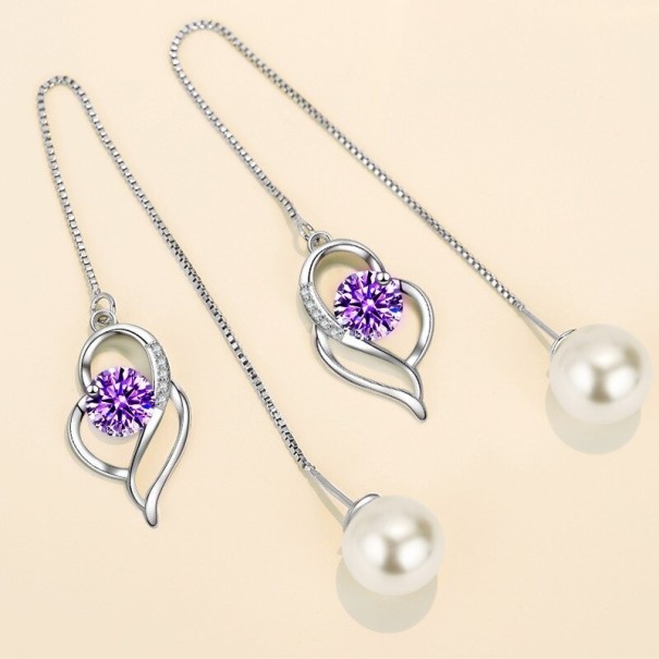 Dames oorbellen G993 paars