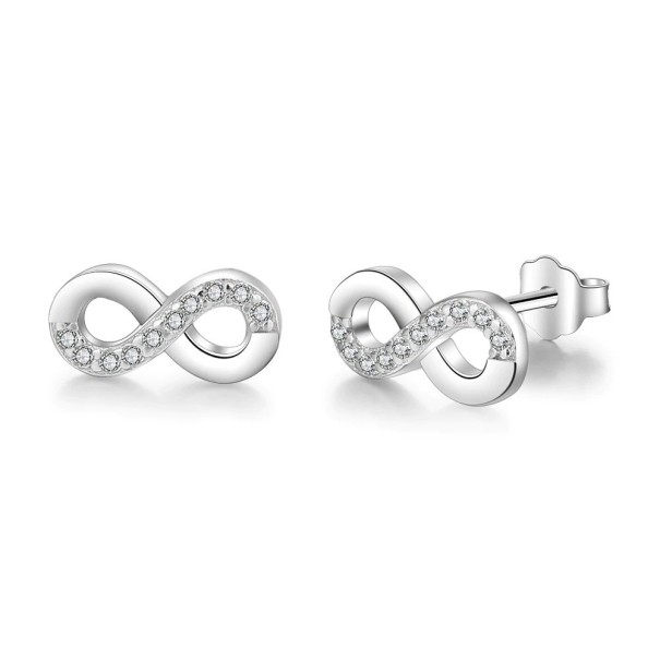 Dames oorbellen infinity stenen 1