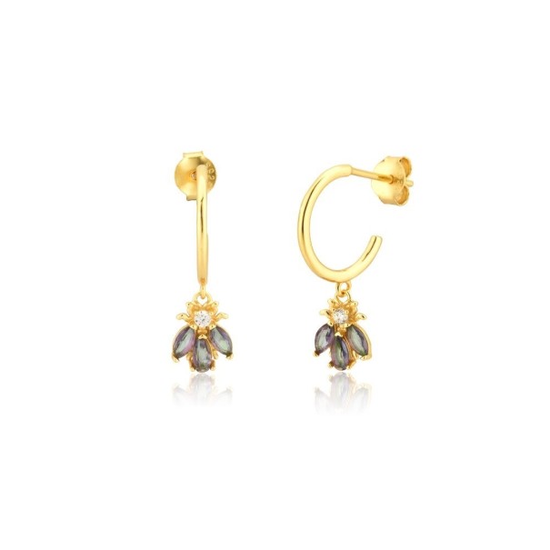 Dames oorbellen met hanger G631 goud 1