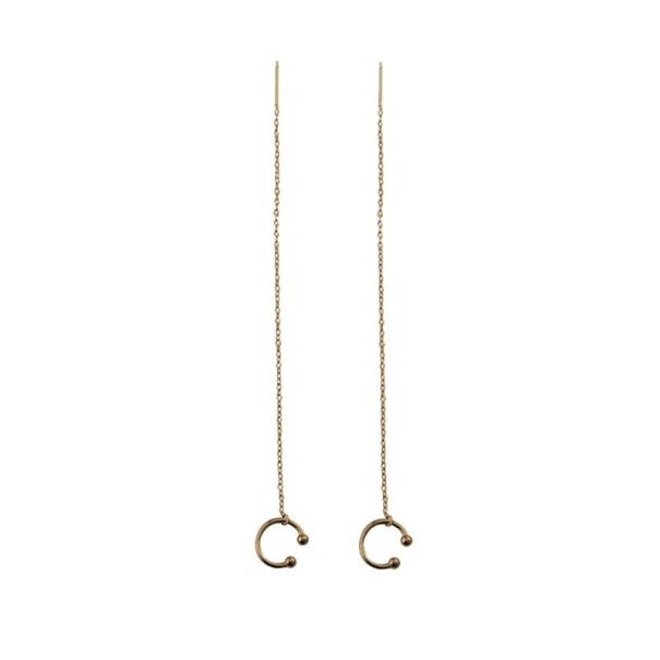 Dames oorbellen met ketting 2