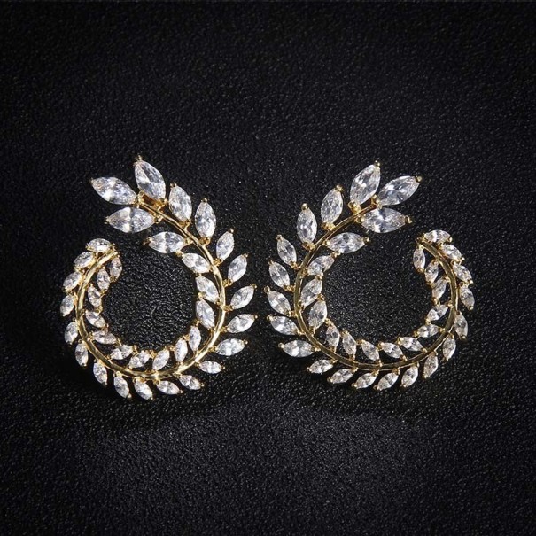 Dames oorbellen met kristallen G922 goud