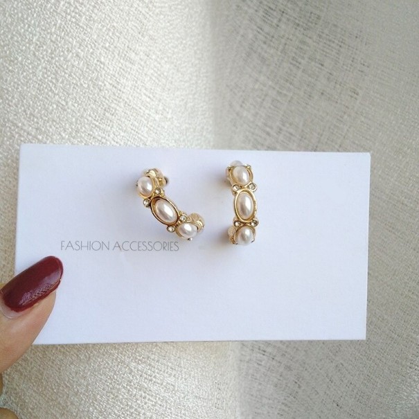 Dames oorbellen met parels G662 4