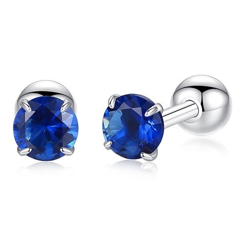 Dames oorbellen met steen blauw