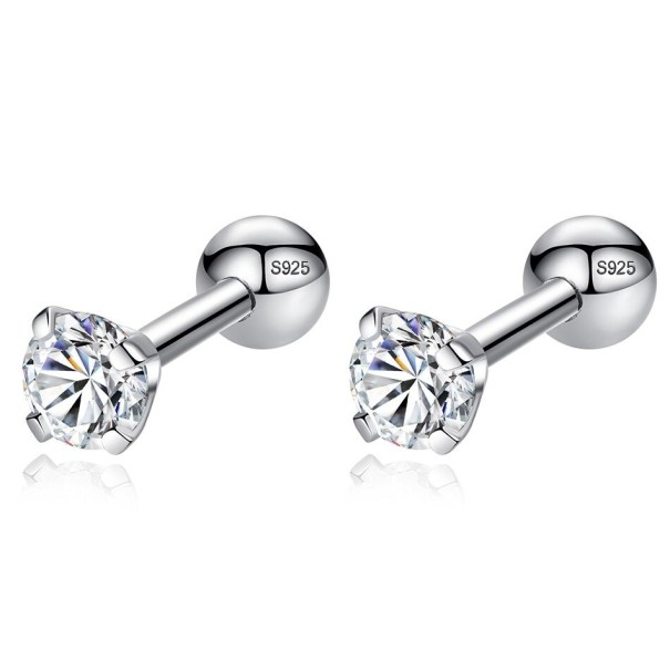 Dames oorbellen met steen zilver