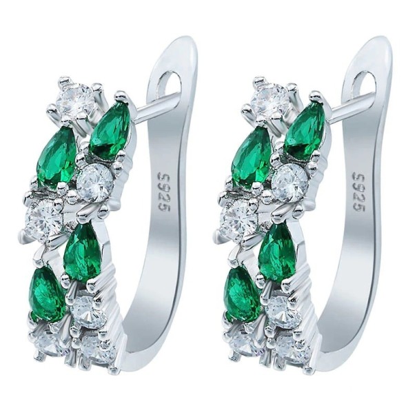 Dames oorbellen met stenen R34 groen