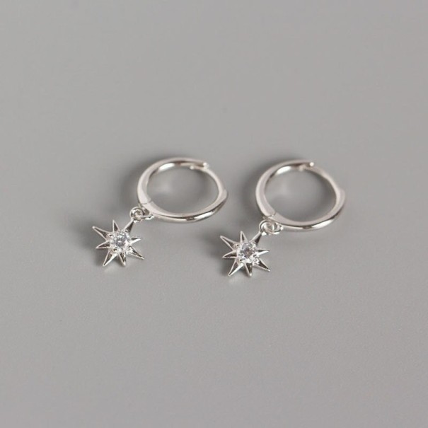 Dames oorbellen met sterren zilver