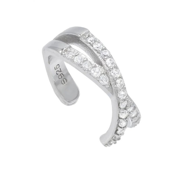 Dames oorbellen met strass steentjes A1642 zilver