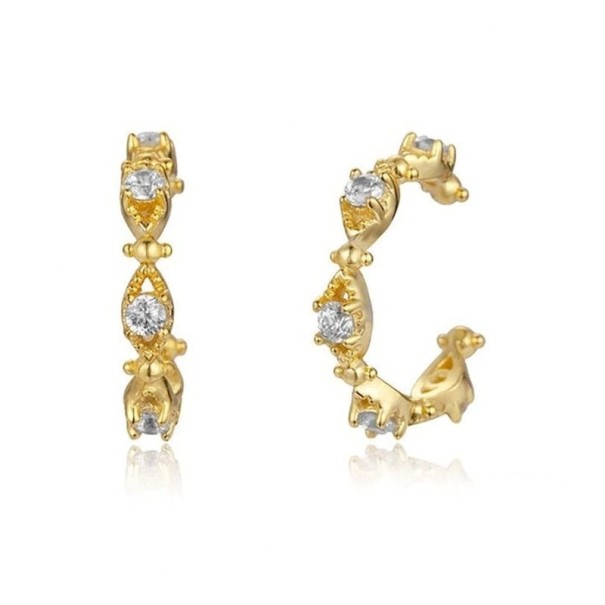 Dames oorbellen met strass steentjes R14 goud