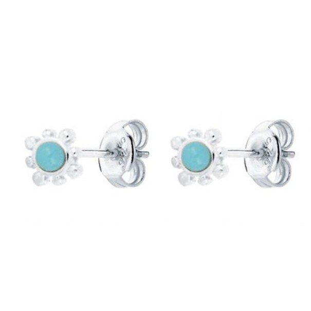Dames oorbellen met turquoise zilver 4