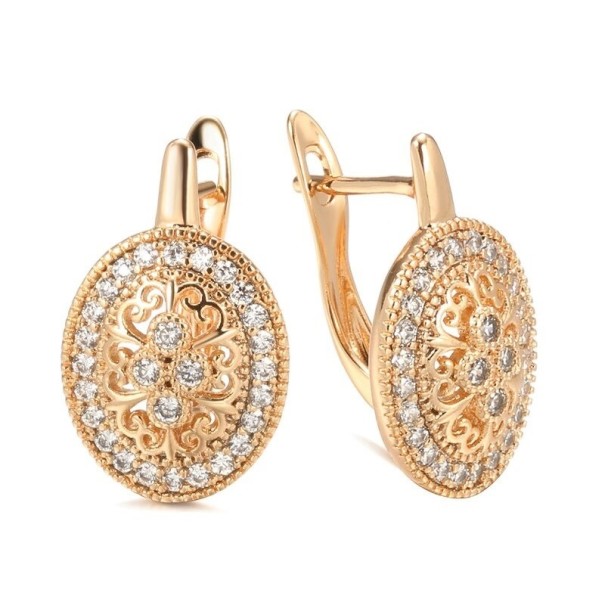 Dames oorbellen met zirkonen G1122 goud