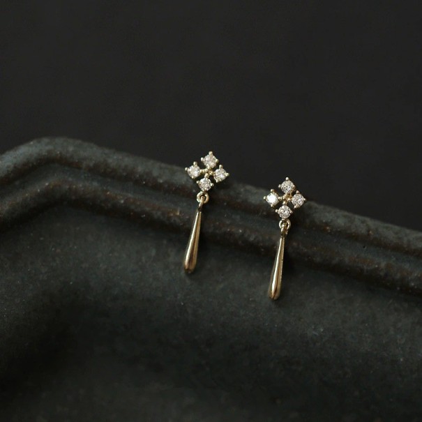 Dames oorbellen met zirkonen G441 zilver