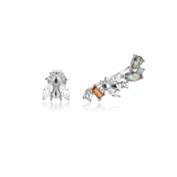 Dames oorbellen met zirkonen G630 zilver 4