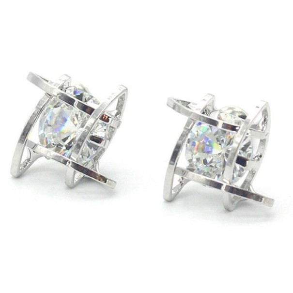 Dames oorbellen met zirkonen H844 zilver
