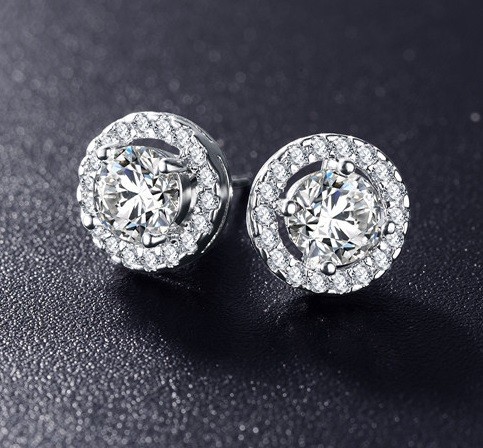Dames oorbellen met zirkoon J1753 zilver