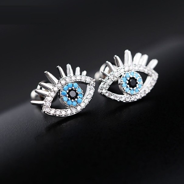 Dames oorbellen ogen zilver