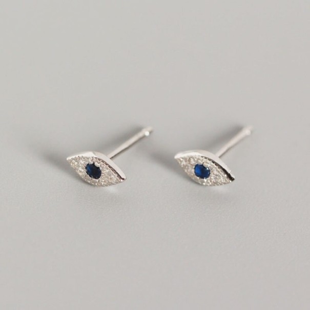 Dames oorbellen oog H793 zilver 3