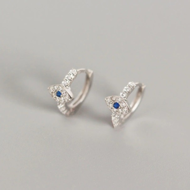 Dames oorbellen oog zilver 1