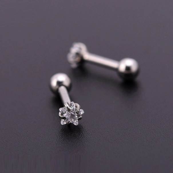 Dames oorstekers met zirkoon G1335 zilver 3 mm