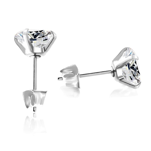 Dames oorstekers met zirkoon G635 zilver 8 mm 1