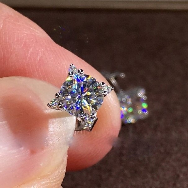 Dames oorstekers met zirkoon H795 zilver