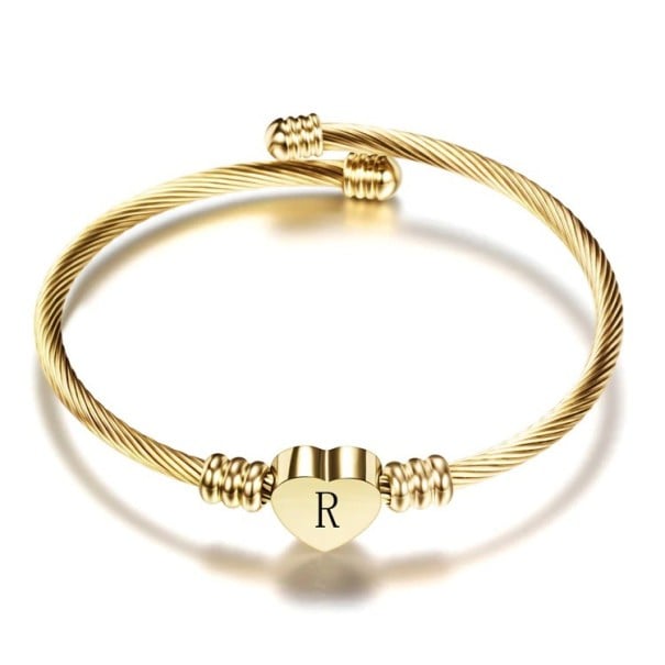 Dames open armband met letter H194 R