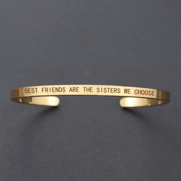 Dames open armband met opschrift H386 goud 3