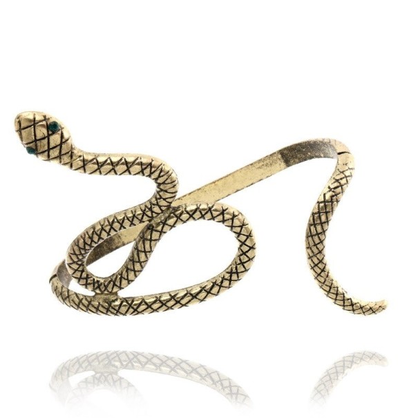 Dames open slangenarmband H374 brons