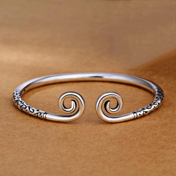 Dames open spiraal armband P50 zilver