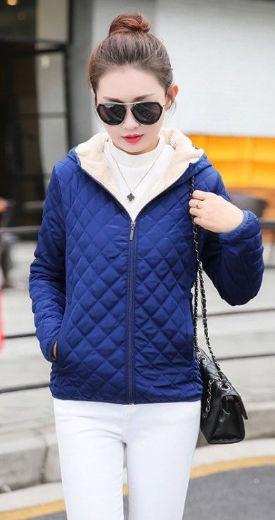 Dames overgangsjas met patroon J2806 blauw XS