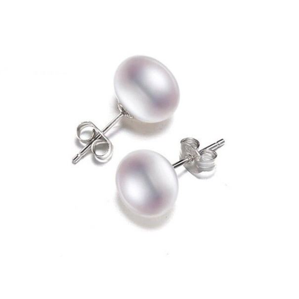 Dames parel oorbellen A2749 wit 7 mm