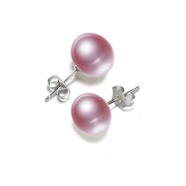 Dames parel oorbellen H773 lichtpaars 7 mm
