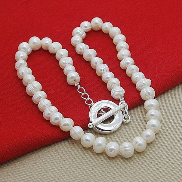 Dames parelketting G594 wit