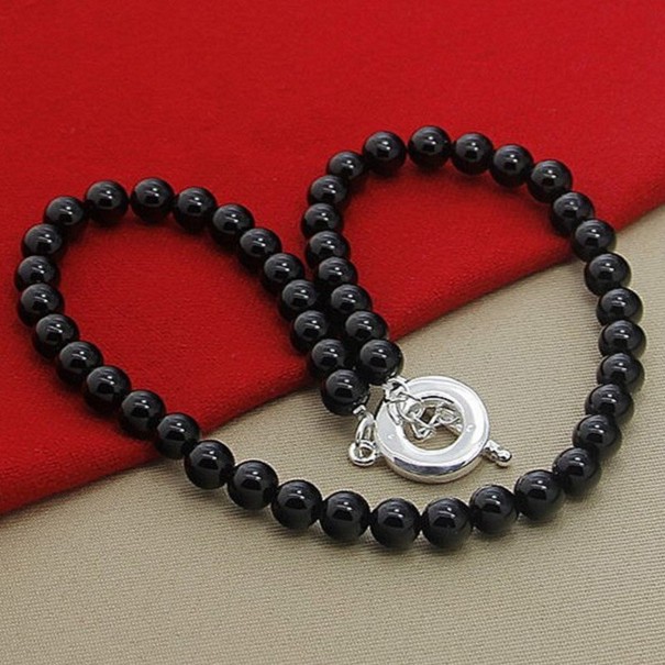 Dames parelketting G594 zwart