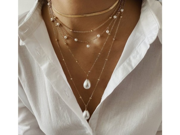 Dames parelketting G765