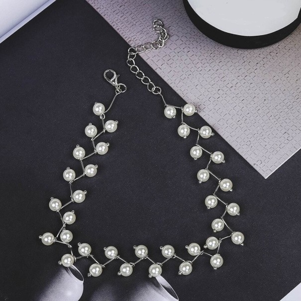 Dames parelketting G814 zilver